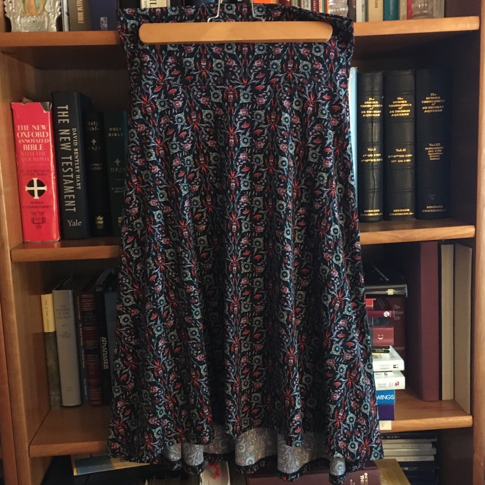 Lularoe | azure floral foldover skirt sz small